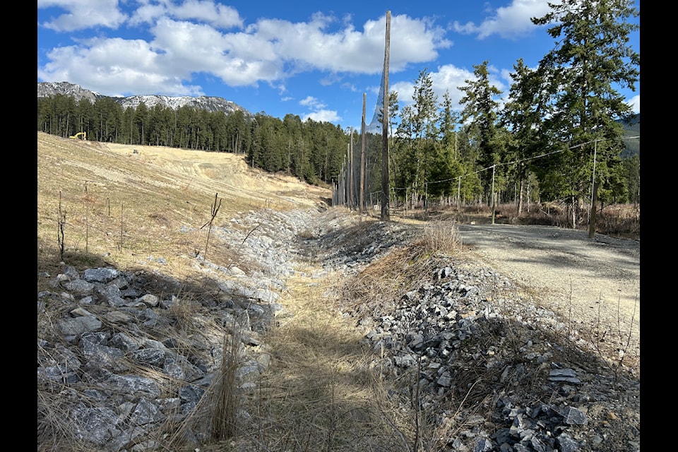 The CSRD's Golden landfill, looking toward the neighbouring property where litter sometimes gets carried in the wind.