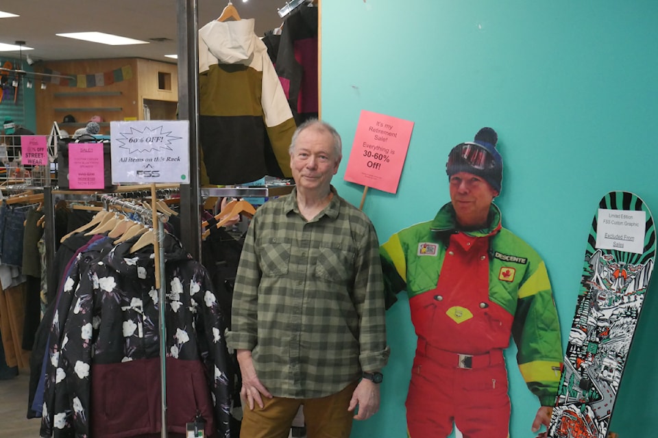 Free Spirit Sports & Leisure owner Elmer Rorstad, pictured in his shop on Revelstoke's First Street West Wednesday, March 26.