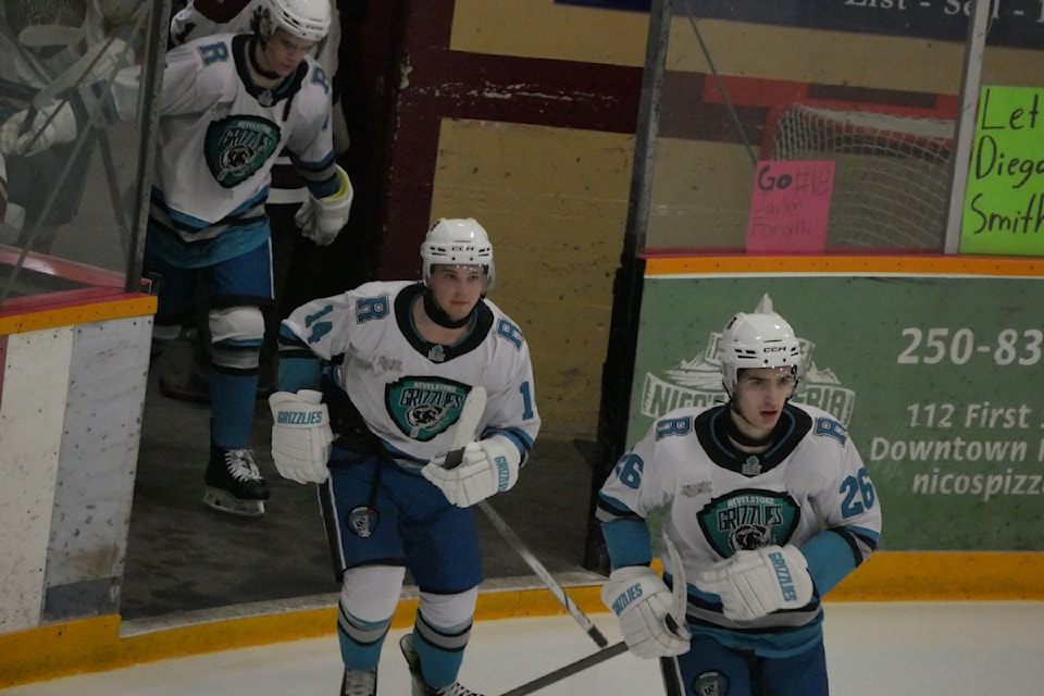 The Revelstoke Grizzlies face the Merritt Centennials at the Revelstoke Forum on Friday, March 7, winning 3-1 during KIJHL playoffs.