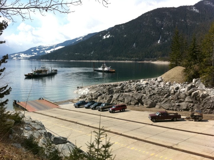 A ferry arrives a Shelter Bay
