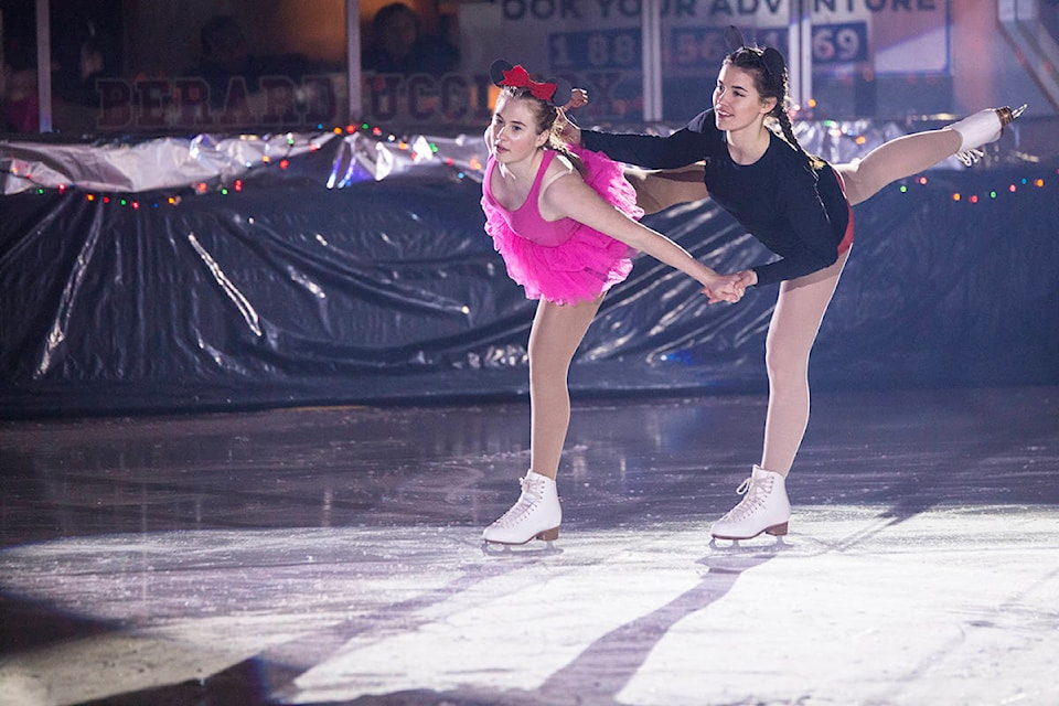 Lauryn Kline and Ava Lussier skated Side by Side during last Thursday’s performance. (Jocelyn Doll/Revelstoke Review)