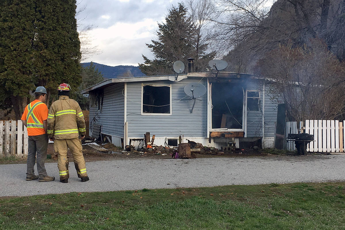 Fire destroys house at mobile home park outside of Keremeos