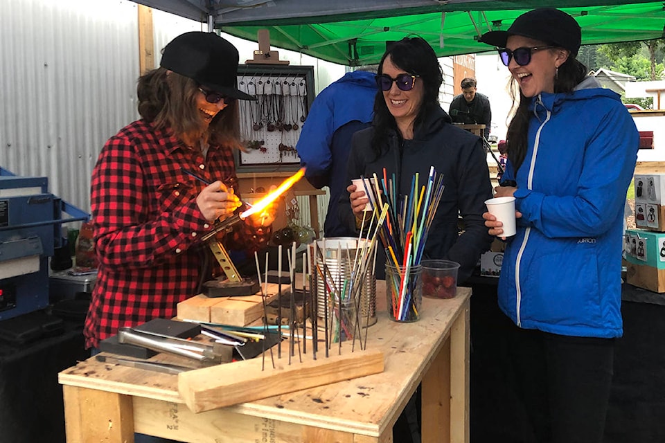 Revelstoke Trading Post hosted their second monthly night market last Saturday featuring arts, crafts, goods and food from local businesses in their outdoor space beside the shop. (Danielle Hebert - Revelstoke Review)