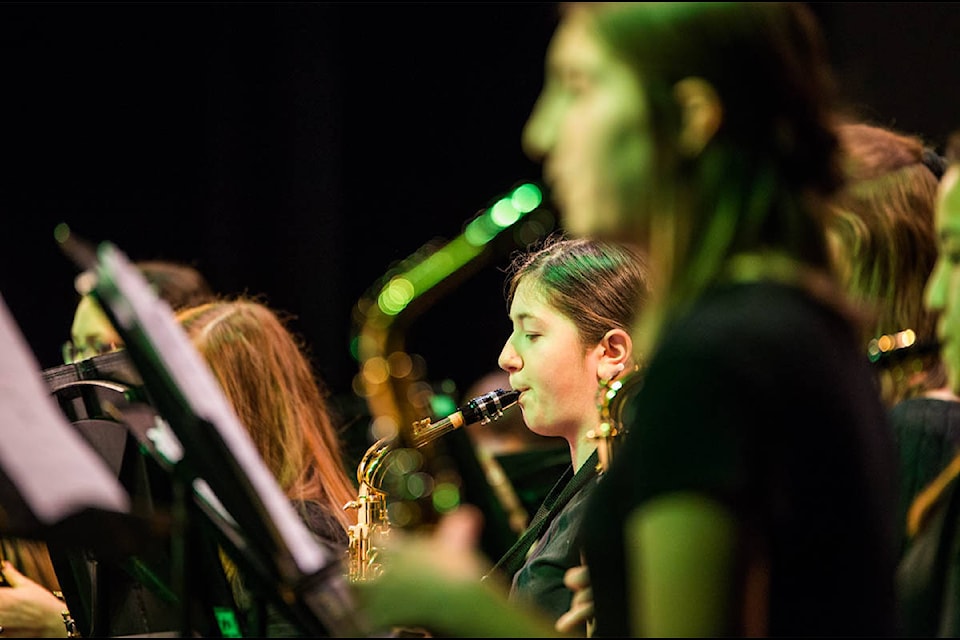 Senior Band, Grades 10 to 12. (Liam Harrap/Revelstoke Review)