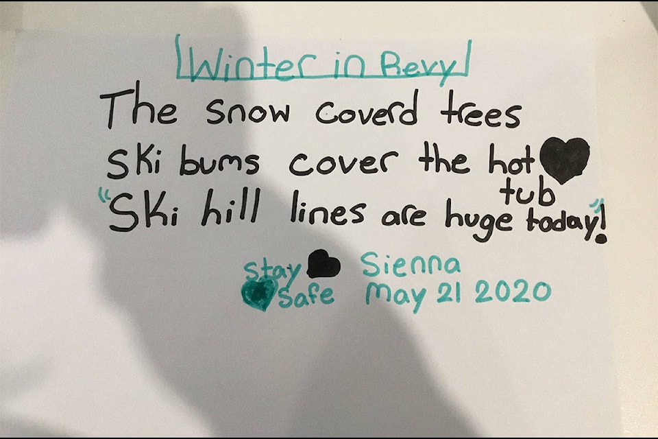 Grade 5 and 6 students at Begbie View Elementary recently wrote poems about life in Revelstoke, as part of a school assignment. (Submitted)