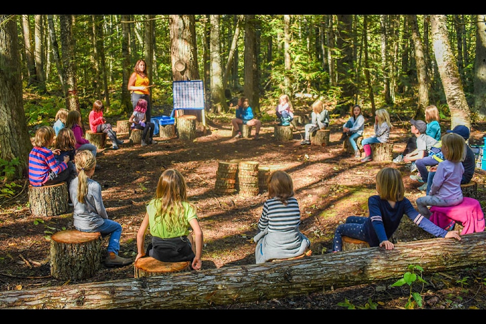 An outdoor classroom near Begbie View Elementary. (Liam Harrap/Revelstoke Reviews)