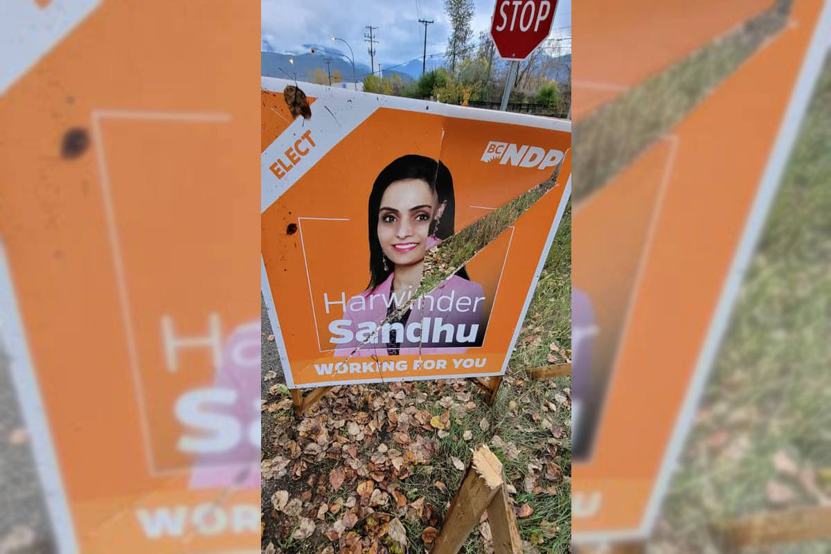More Okanagan election signs vandalized