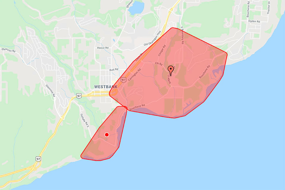 A power outage in West Kelowna has affected over 3,000 customers. (BC Hydro)