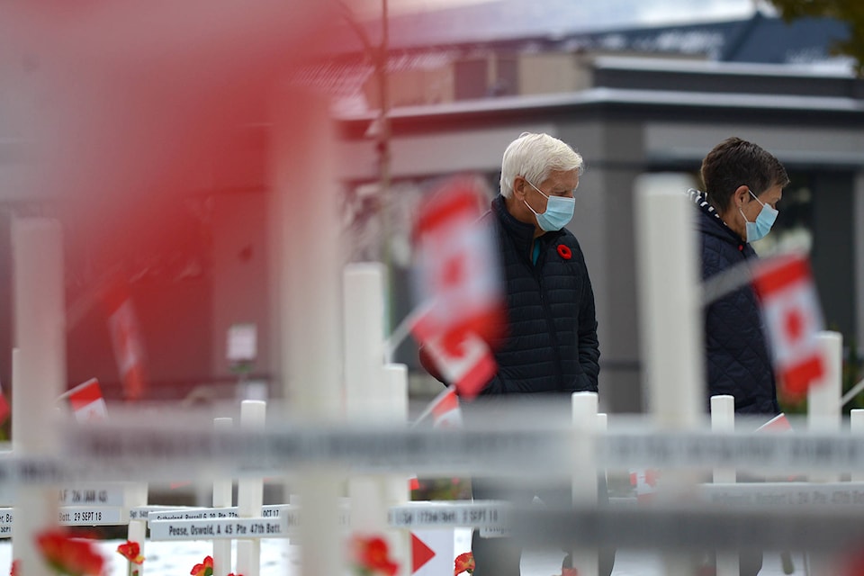 Remembrance Day in Kelowna, Nov. 11, 2020. (Phil McLachlan - Capital News)