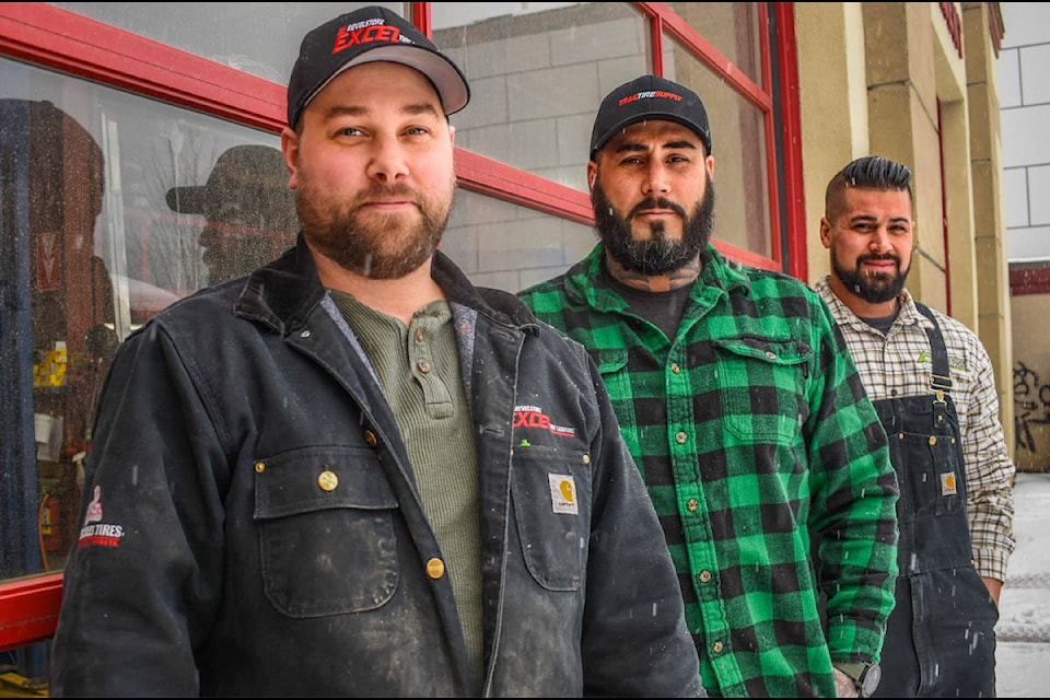 From left to right. Jeremy, Ryan and Mitch Hunter are all third generation owners of Excel Tire, which will soon to become Trail Tire. (File)