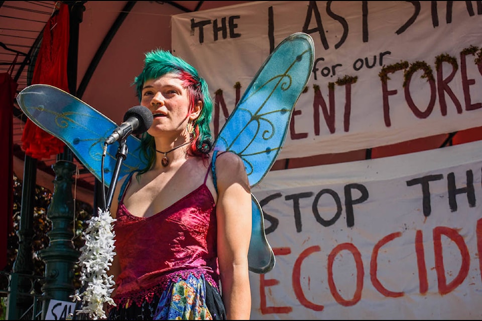 Organizer Emma Atkinson has spent time at the Fairy Creek blockades on Vancouver Island. (Liam Harrap - Revelstoke Review)