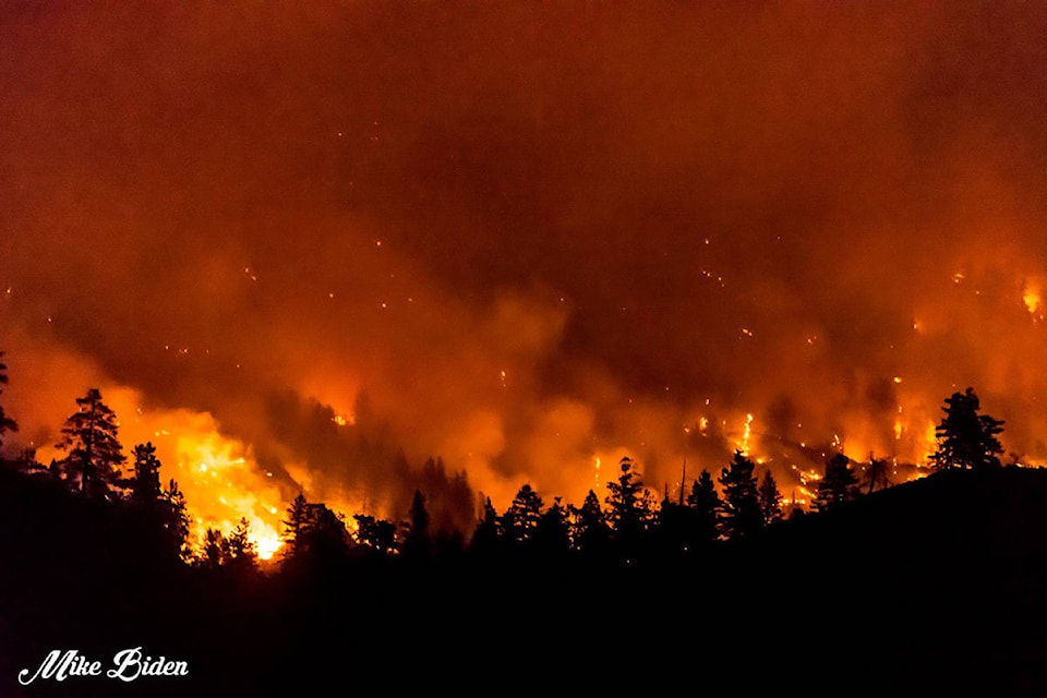 Wildfire at night. (Mike Biden)