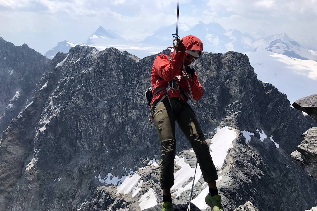 Eric Carter rappelling. (Leif Godberson photo)