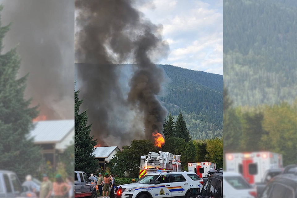 Neighbour Andrea Patz caught this photo of the fire and said the first fire truck was on scene within five minutes and within 10 minutes there were several volunteer firefighters literally running while putting on their gear. “I’m so impressed with our first responder crews,” she said.