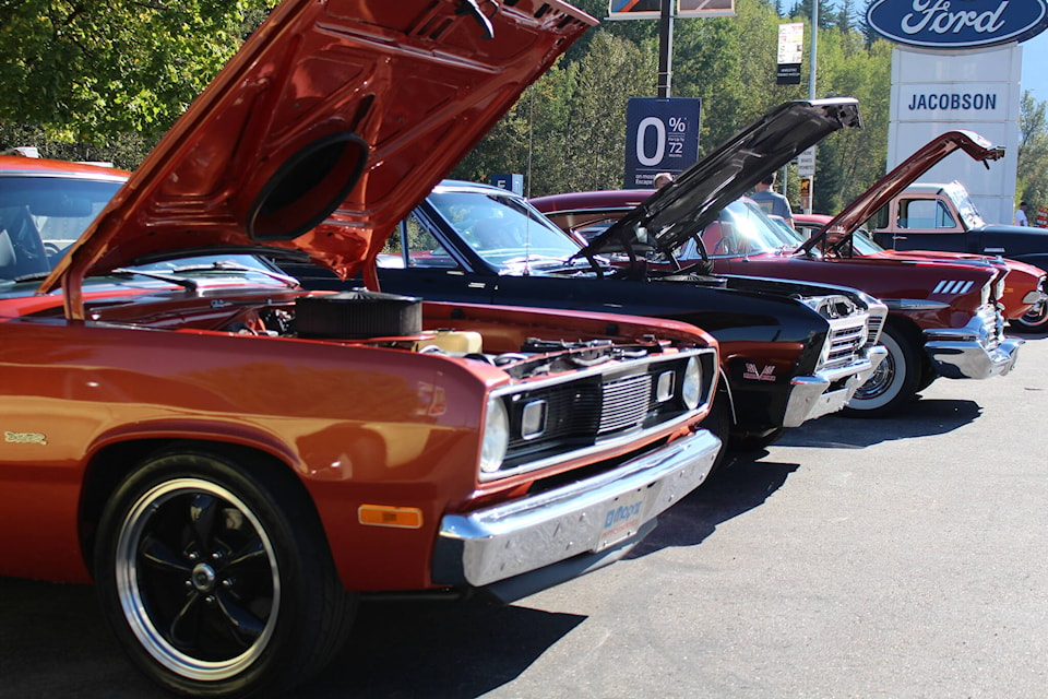 Vintage car show at Jacobson Ford. (Josh Piercey/Revelstoke Review)