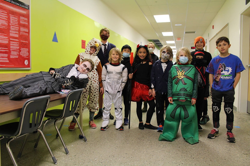 Students at Begbie View Elementary sporting their Halloween costumes. (Josh Piercey/Revelstoke Review)