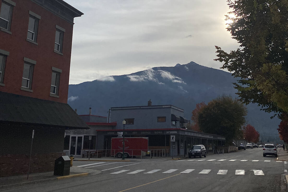 The sight of a brush pile burning, similar to todays, in 2021. They said smoke may be visible from the city and from Highway 1. (Jocelyn Doll-Revelstoke Review)