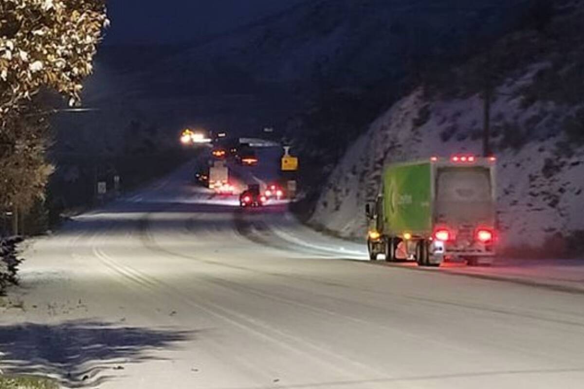 Highway 1 near Cache Creek at about 7:45 p.m. Nov. 3. (Facebook)