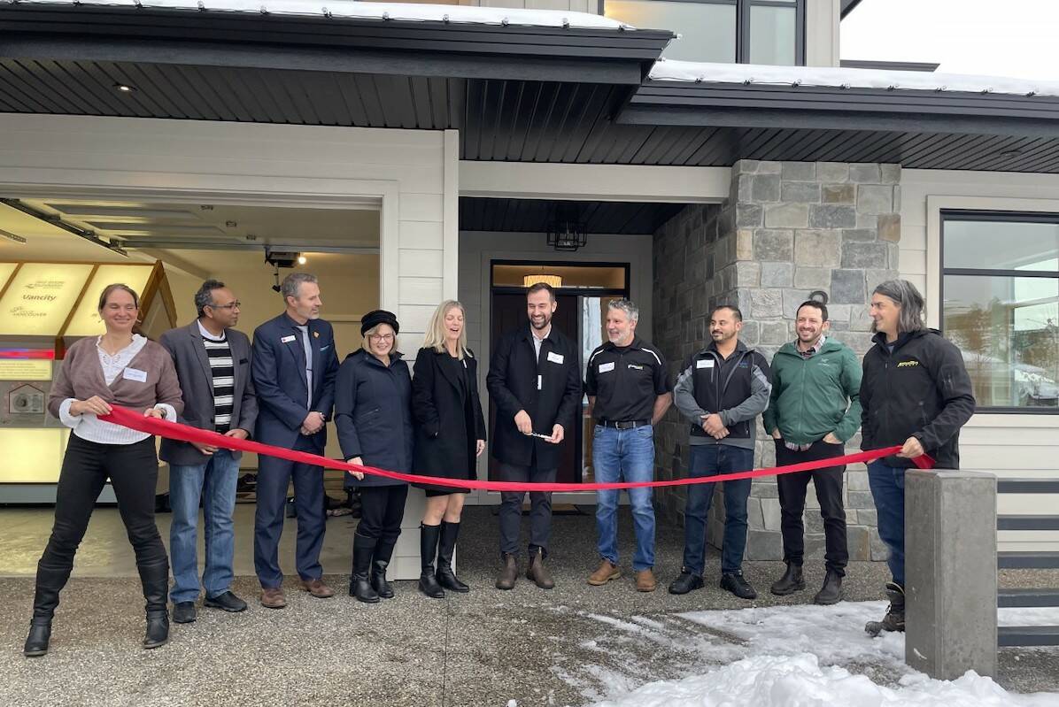 The ribbon-cutting of the newest net-zero home in Kelowna (Photo - Jordy Cunningham/Kelowna Capital News)