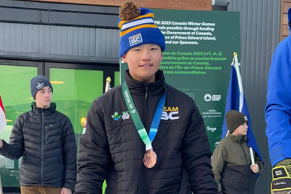 West Kelowna sit skier Samuel Peters won bronze for B.C. in men’s Para-Alpine Skiing’s super giant slalom event Wednesday, March 1, at the Canada Winter Games in PEI. (Facebook photo)