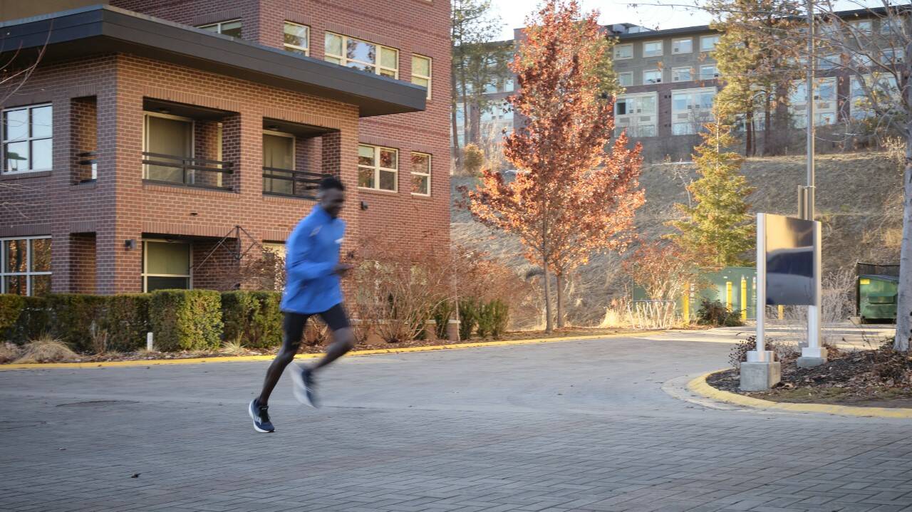 James Magok Achuli, a refugee now studying international relations at UBCO while running on the varsity cross-country team. (Jacqueline Gelineau/Capital News)