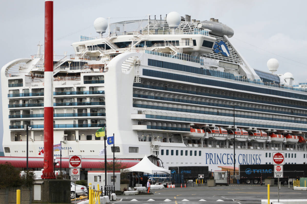 The 209-metre Sapphire Princess, operated by Princess Cruise Lines, docks at Ogden Point April 11. (Austin Westphal/News Staff)