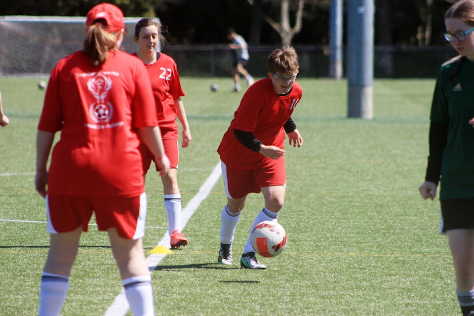 Women’s soccer player Ashley Thomas practices in Richmond for the upcoming Special Olympics World Summer Games in Berlin, Germany in June. (Lauren Collins photo)