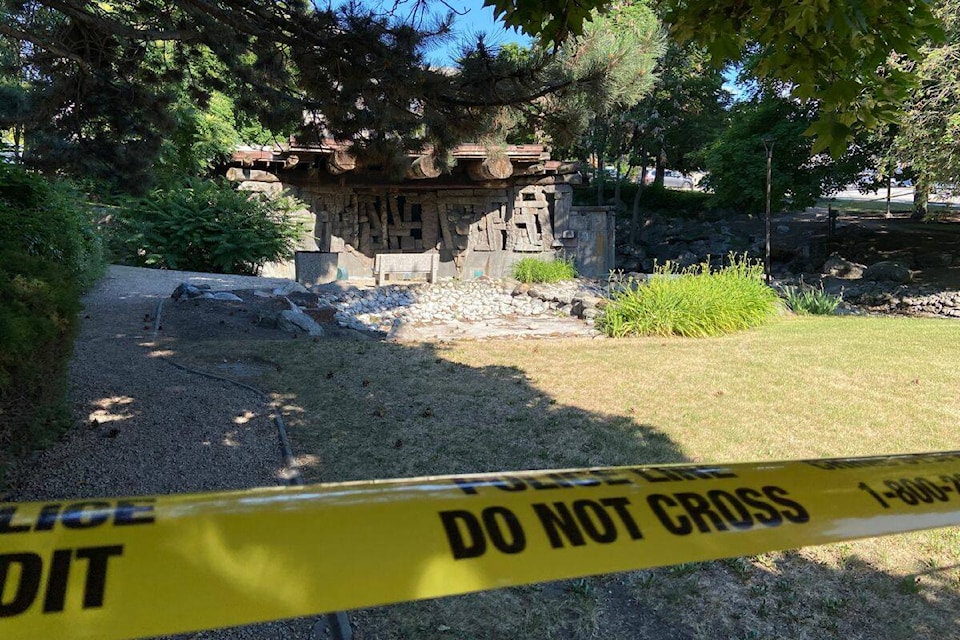 Police have cordoned off Justice Park as they investigate a suspicious device. (Jennifer Smith Photo)