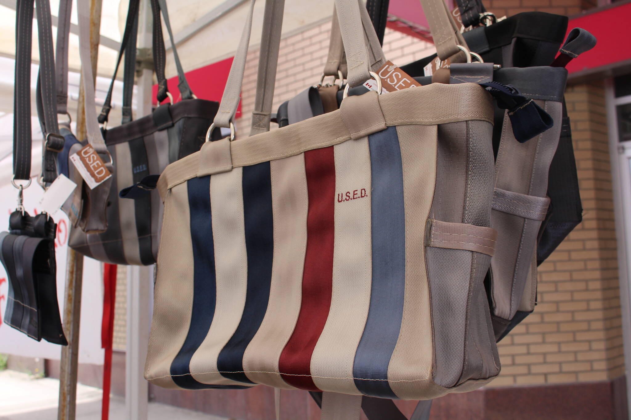 One of Kehlers seatbelt bags. (Zachary Delaney/Revelstoke Review)