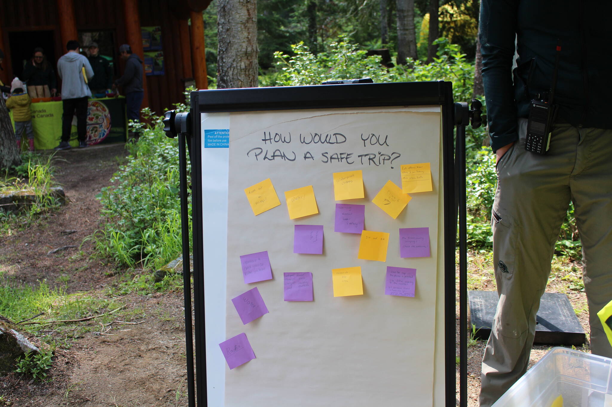 Parks Canada instruct the group how to prepare for a trip. (Zachary Delaney/Revelstoke Review)