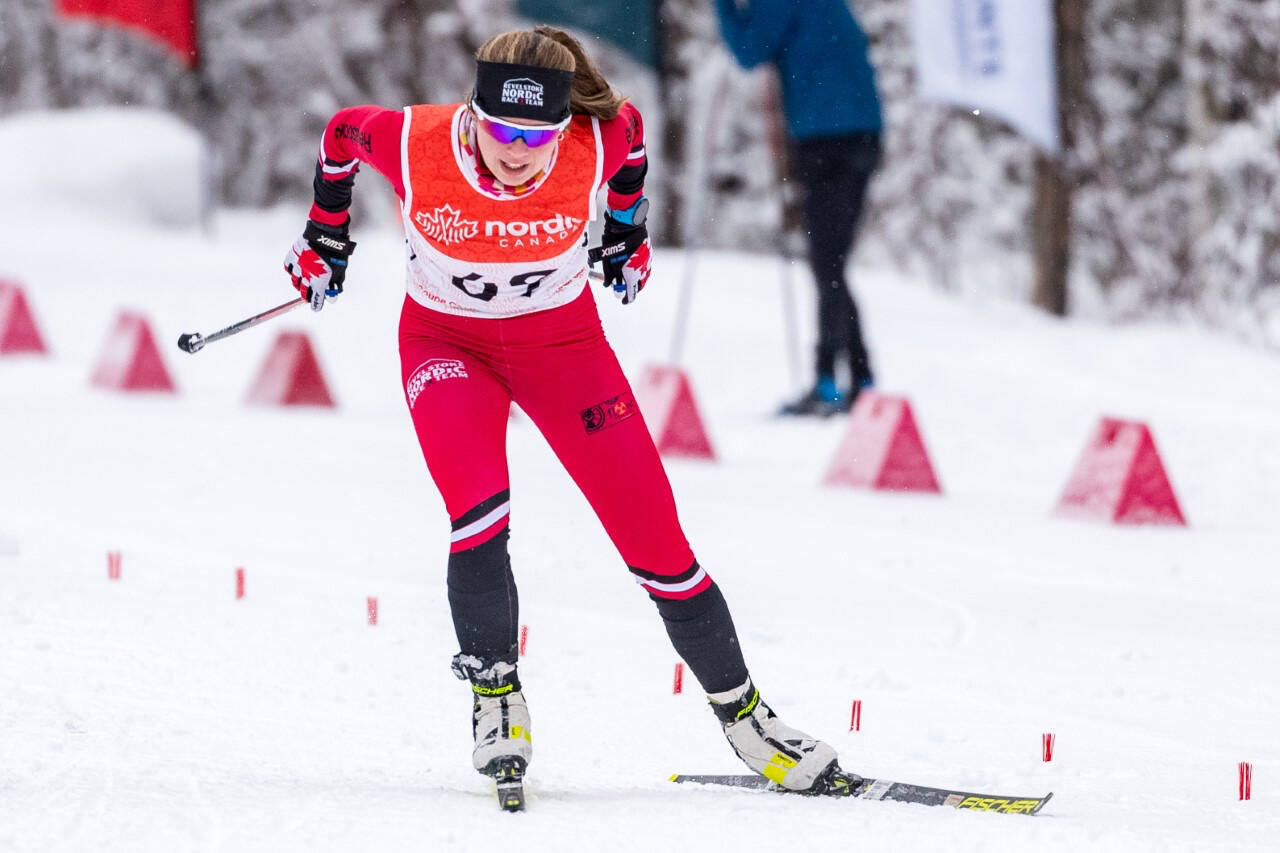 Revelstokes Alexandra Luxmoore at the Junior World Ski Championship Trials in Prince George, BC. (Photo by Caledonia Nordic Ski Club)