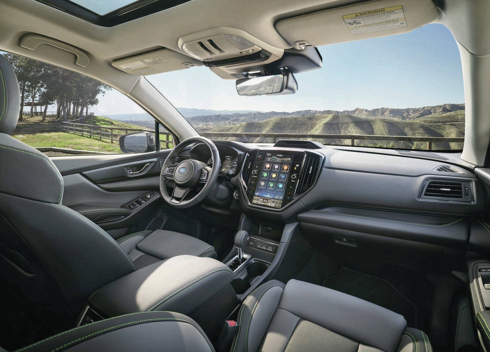 For 2023, the updated cabin of the Ascent receives a 11.6-inch infotainment screen thats larger than the previous 6.5- and 8.0-inch versions. PHOTO: SUBARU