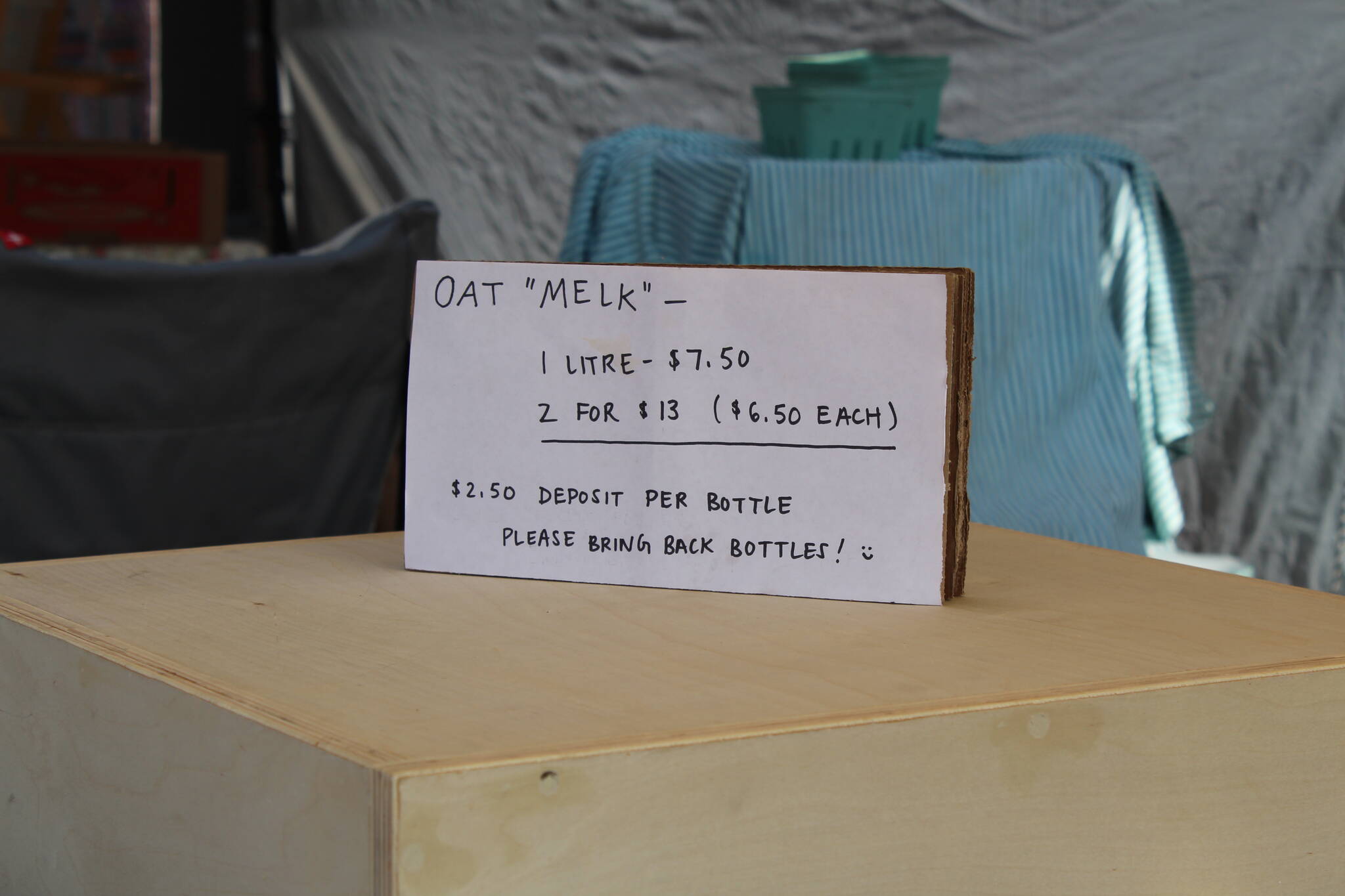The bottles help Lindfors limit the waste from the production of the milk. (Zachary Delaney/Revelstoke Review)