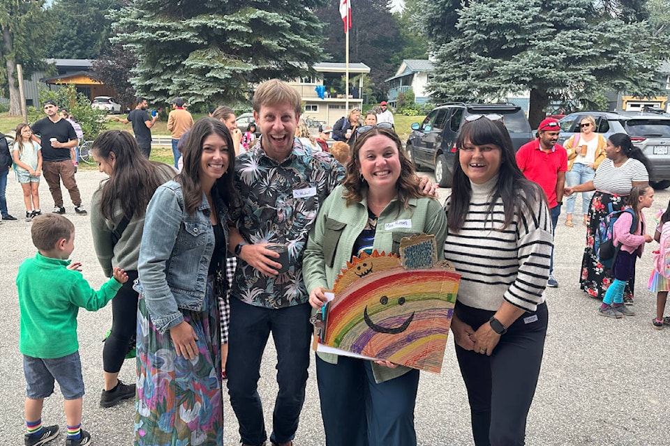 The staff at Arrow Heights Elementary welcoming their students back on the fist day of school (Sept. 5). (Contributed by Roberta Kubik)