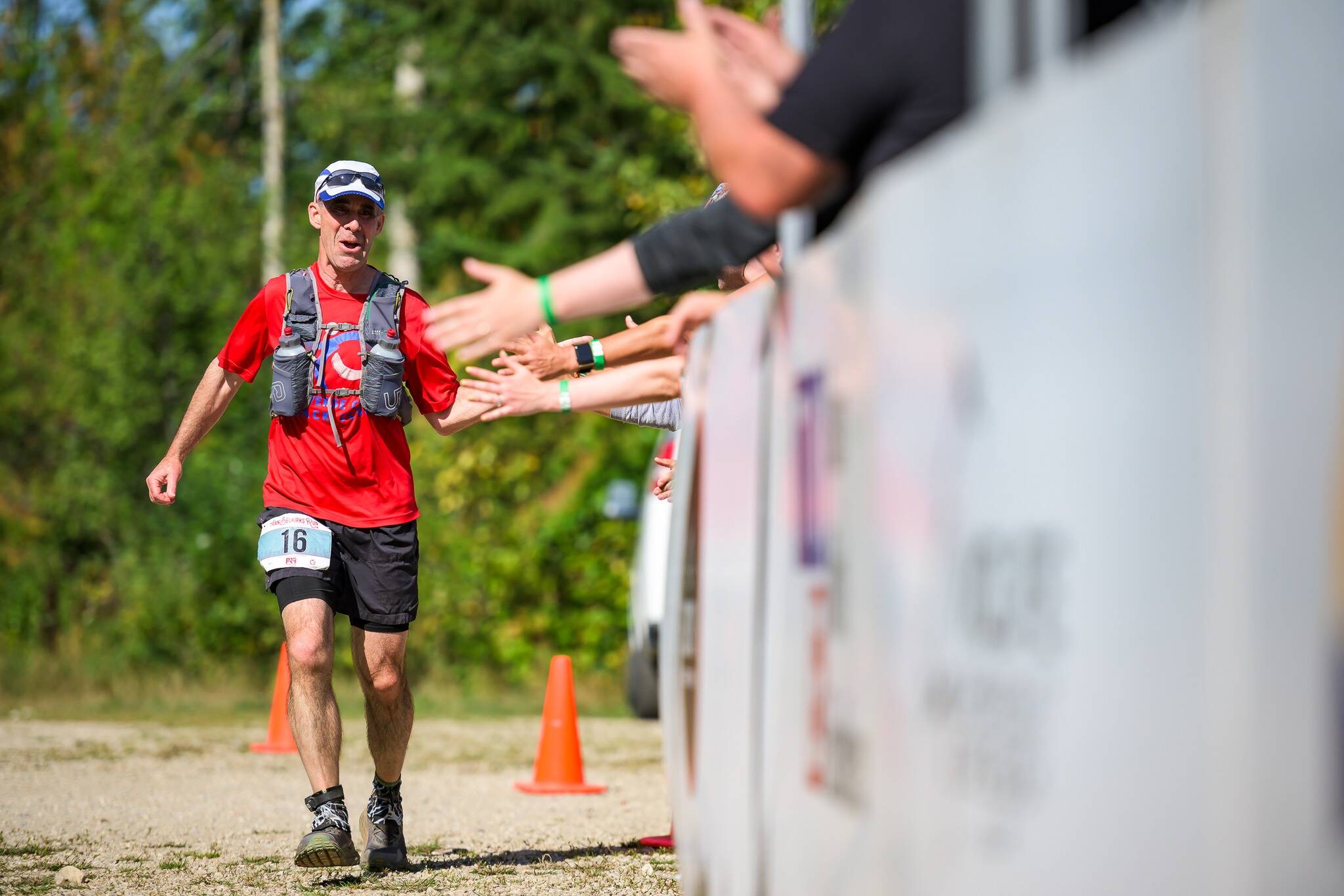 David Wetherholt makes his way to the finish of the TranSelkirks Run. (Bruno Long)