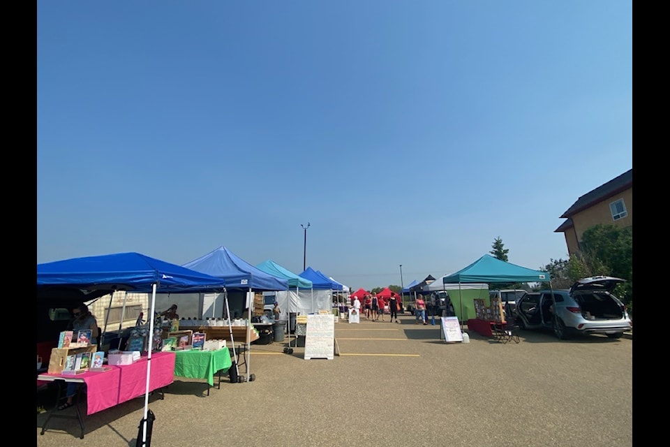 The Rimbey Farmers' Market has seen lots of support from the community, along with an addition of new vendors. (Photo by Leah Bousfield/Rimbey Review)
