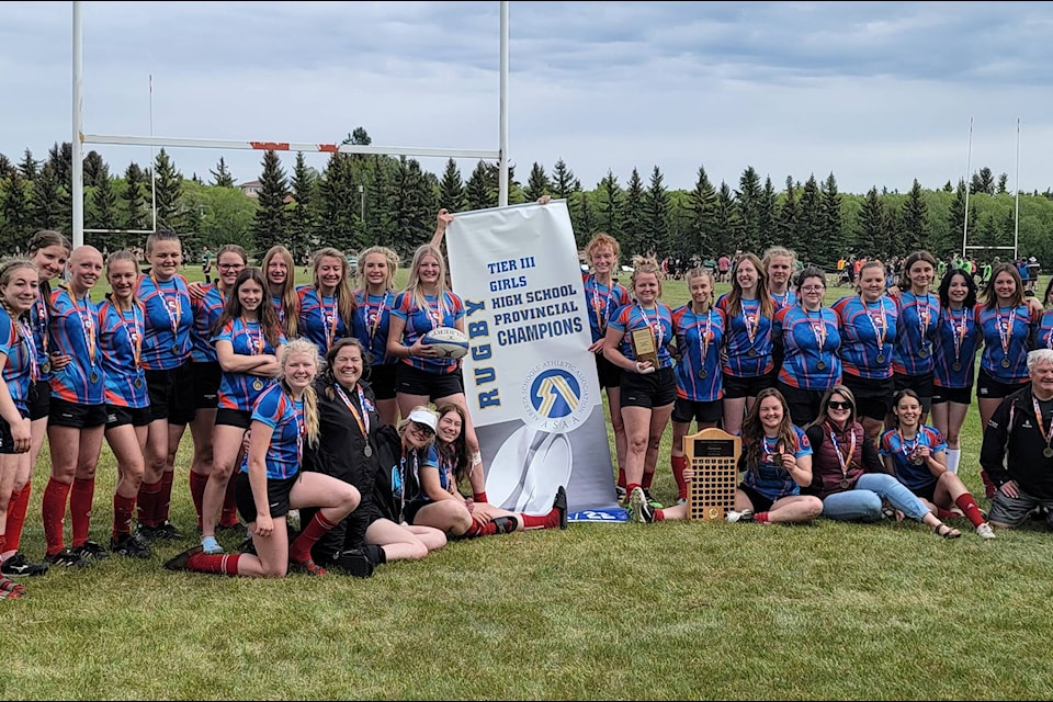 The Rimbey Spartans Rugby team brought home gold in their division from the High School Provincial Championships on June 4 and 5. (Submitted)