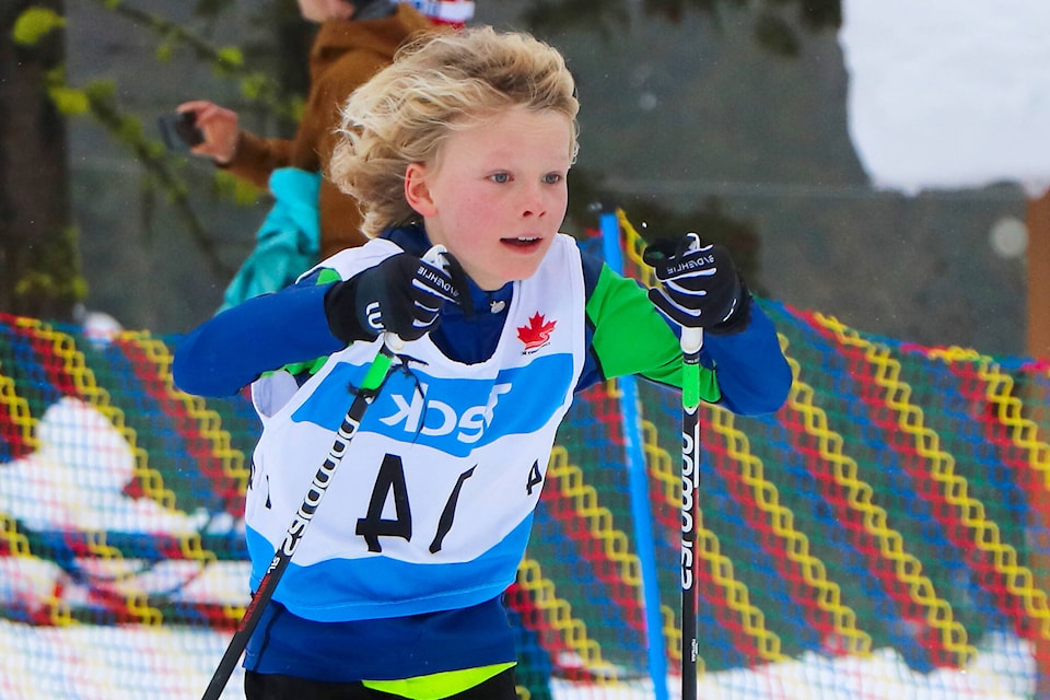 Nelson Nordic skier Cale Francis competed in the Teck Kootenay Cup at the Black Jack Ski Club in Rossland over the weekend. The race saw about 150 skiers, ages U8 to Masters, from across the Kootenays race in the two-day event. Photos: Jim Bailey