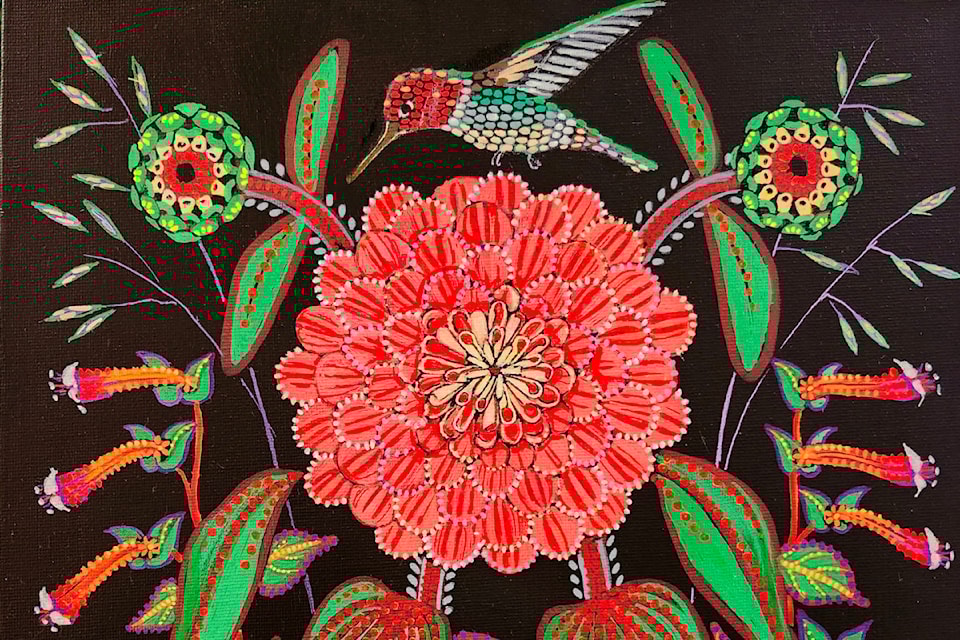 Kristi Bridgeman is among the artists showcased during the Metis Nation of Greater Victoria display at Cedar Hill Recreation Centre now through Jan. 4. 