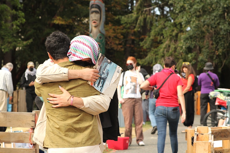 After being served with a trespassing notice, protesters ended the Palestinian solidarity encampment at the University of Victoria on July 22. 