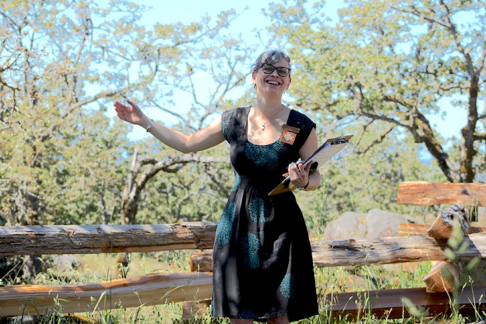 Saanich's Christmas Hill has earned the distinction of being a Key Biodiversity Area. Pictured is Swan Lake Christmas Hill Nature Sanctuary executive director Cara Gibson during a walk through of the site on June 7. 