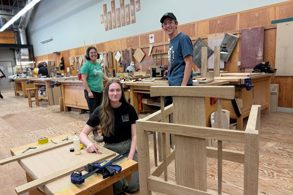 Salvaged Garry oak wood forms the foundation of the graduating Camosun College students’ capstone project exhibition June 19 to July 14 at Cedar Hill Rec in Saanich. 