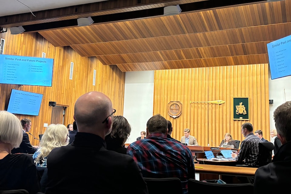 For over 90 minutes, District of Saanich councillors listened to a stream of Mann Avenue residents unhappy about the lack of communication about the bike lane project.