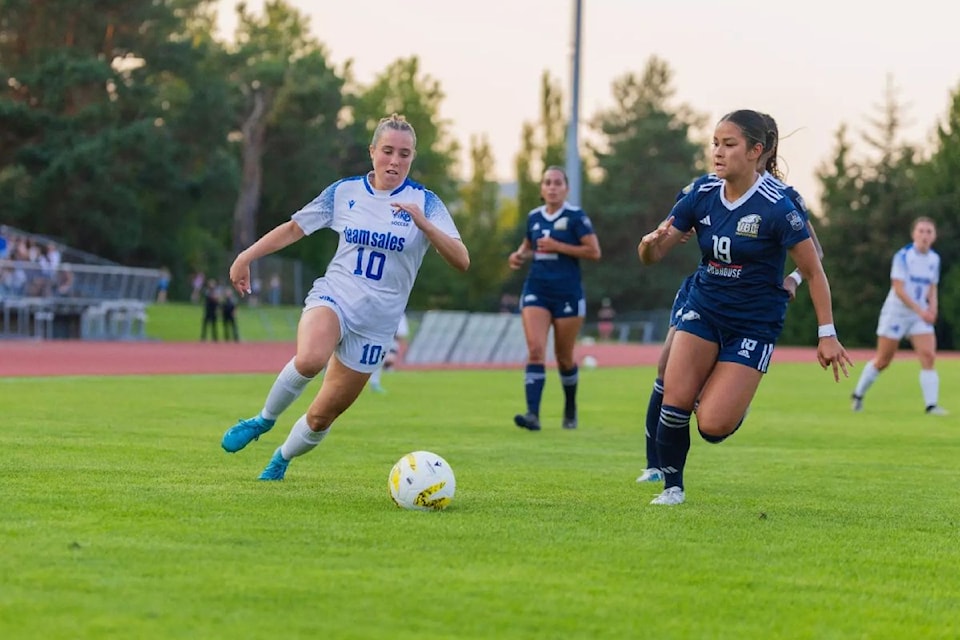 Sophie Murphy (left), a fifth-year forward, says the Vikes are “hungry for more” as they open their 2025-26 season Friday at Centennial Stadium.