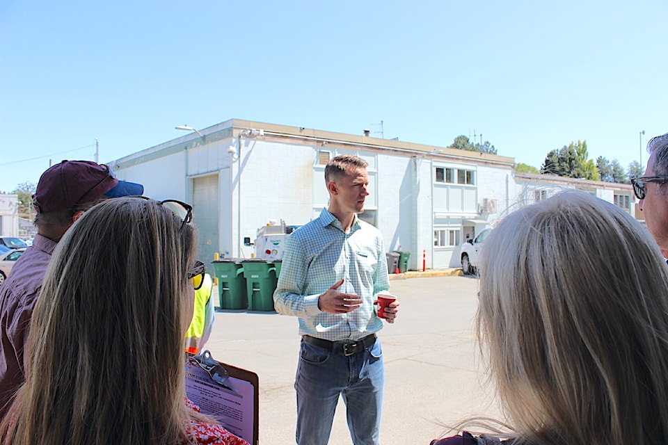 The district’s director of engineering Harley Machielse fields questions from members of Save Our Saanich – a group of residents opposed to the AAP.