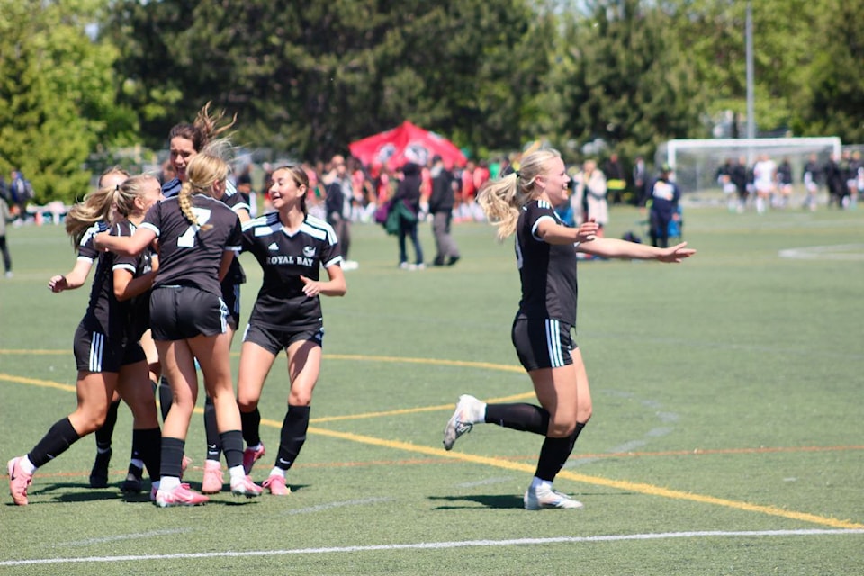 Defending champion Royal Bay Secondary celebrated a late equalizer against Argyle in its opening match.