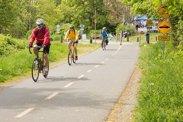 Jacob Zinn/News Staff - The Galloping Goose Trail led cyclists t