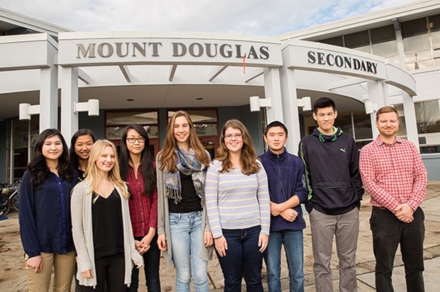 Jacob Zinn/News Staff - From left, Mt. Douglas Grade 11 students