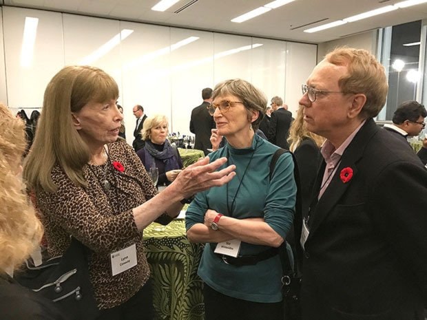 UVic photo
Lynn Conway speaks with Murray Rankin at the University of Victoria.