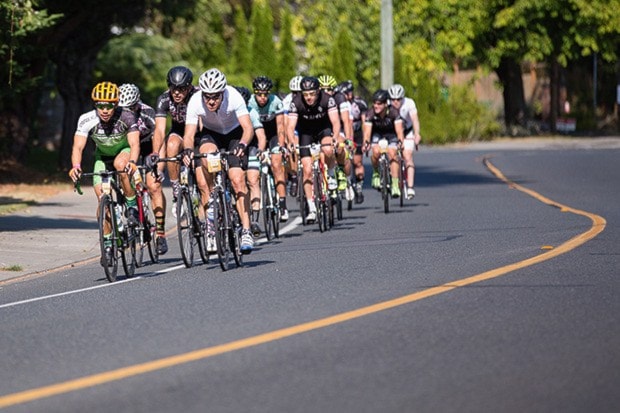 Eric Hung and Drummond Lawson (front of pack) kept their speed u